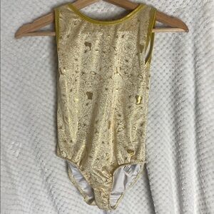 Disney Store Gold Princess Belle Floral Kids Leotard